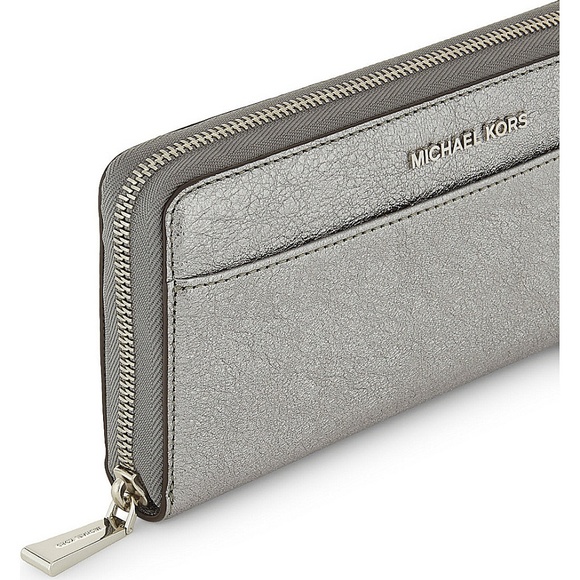 Money Pieces Pocket Pewter Leather Zip Wallet - Picture 3 of 4